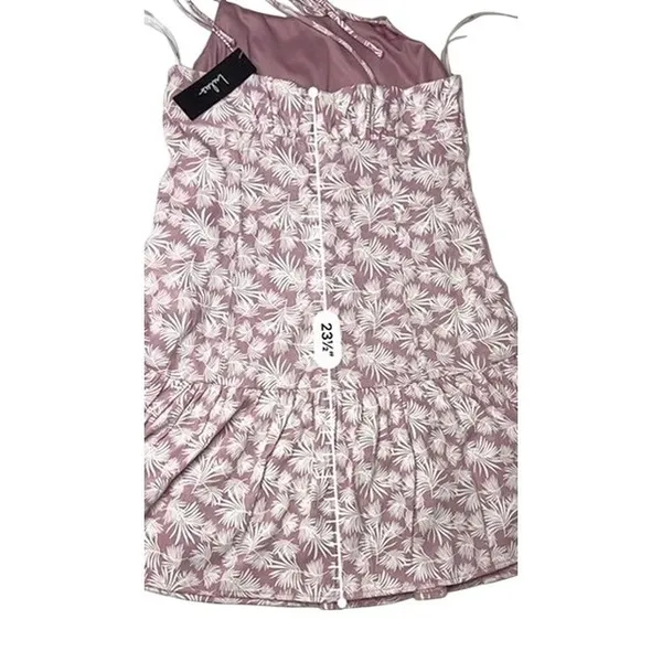 Lulu's Sunny Tropics Pink Palm Tie Straps Mini Dress Sundress‎ MEDIUM Coquette - Image 8
