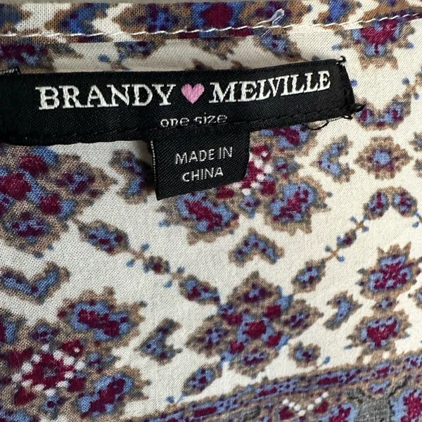 Brandy Melville Purple Aztec Wrap Shawl Front Tie Rayon Top Boho Hippie Fall - Image 2