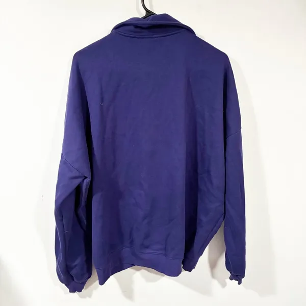 Skims Cotton Fleece Oversized Quarter Zip Pullover Sweatshirt Purple Size Large - Image 5