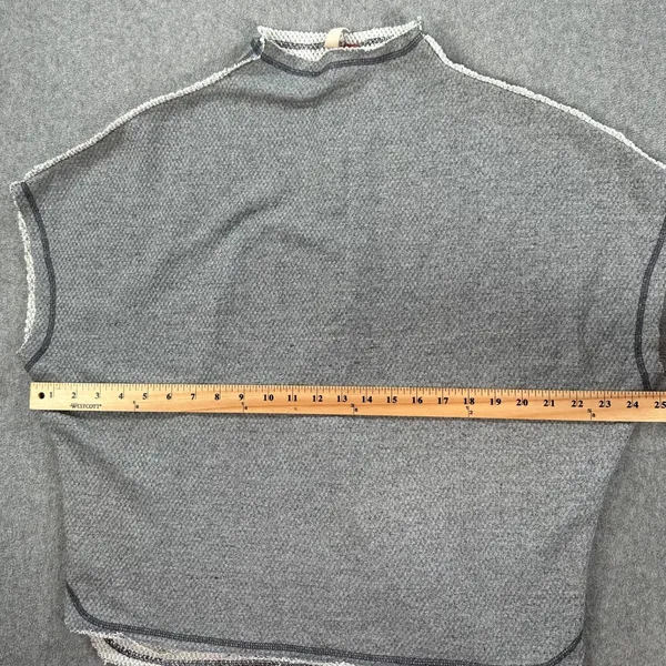 Pilcro Funnel Neck Cut Off Pullover Womens Small Gray Terry Boxy Casual Lounge - Image 6