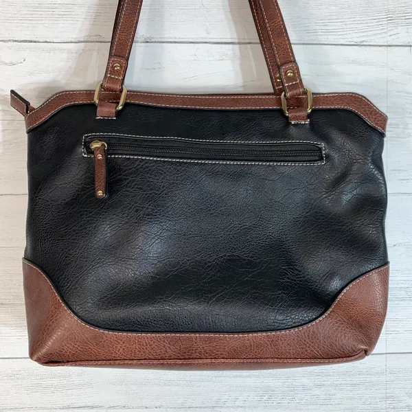 Born concept faux leather shoulder bag black/brown - Image 4