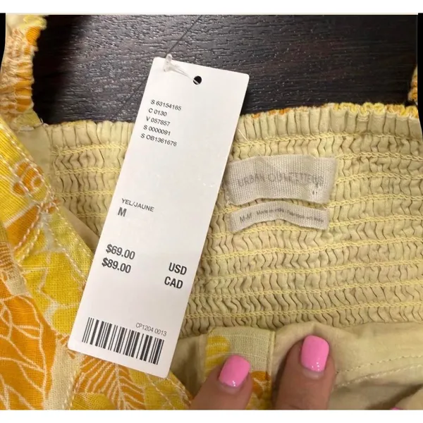 NWT Urban Outfitters Yellow Floral Hook-and-Eye Mini Dress - Size M - Image 2