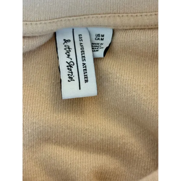 & Other Stories Terry Cotton Boxy Crewneck Sweatshirt Beige Womens Size Medium - Image 6