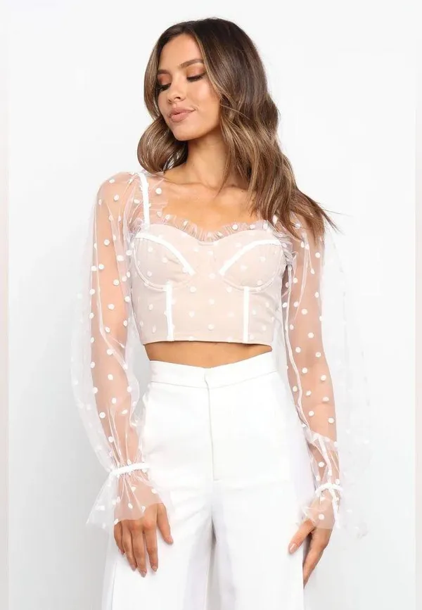 HELLO MOLLY Varinka Top In White Dot - Image 3