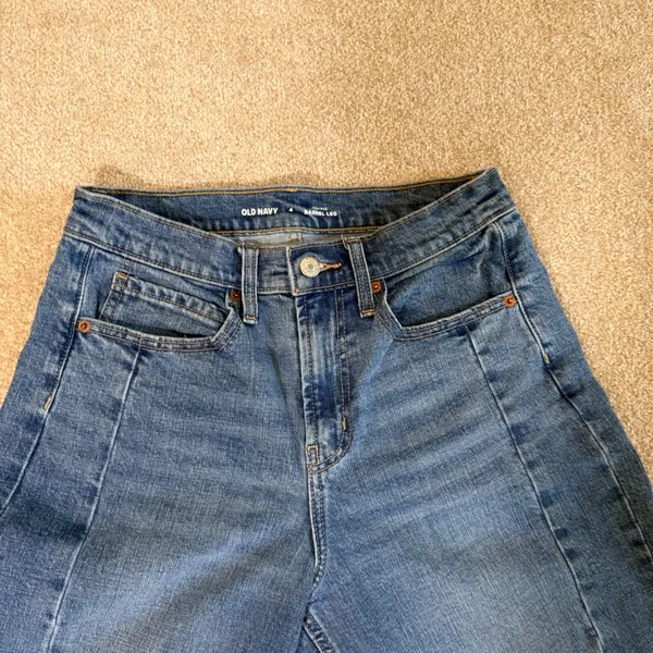 Old Navy Womens Barrel Leg Jeans 4 Blue High-Rise Denim Wide Leg Casual‎ - Image 3