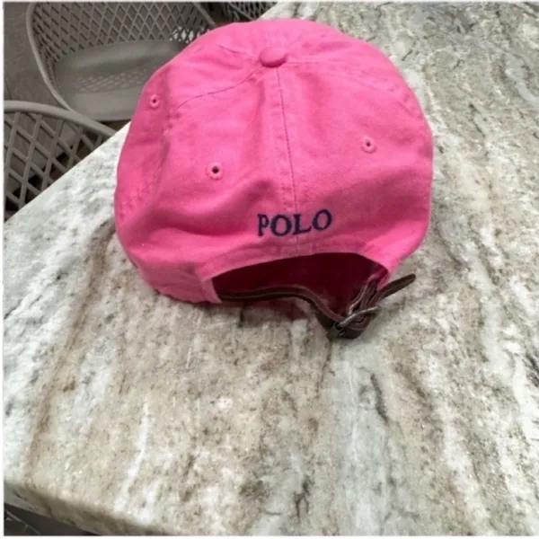 Ralph Lauren Vibrant Pink Cap with Navy Logo - Image 8