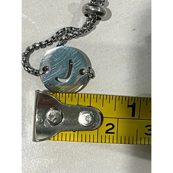 Adjustable‎ Initial J Ring Silver Tone Chain Fashion Jewelry - Image 7