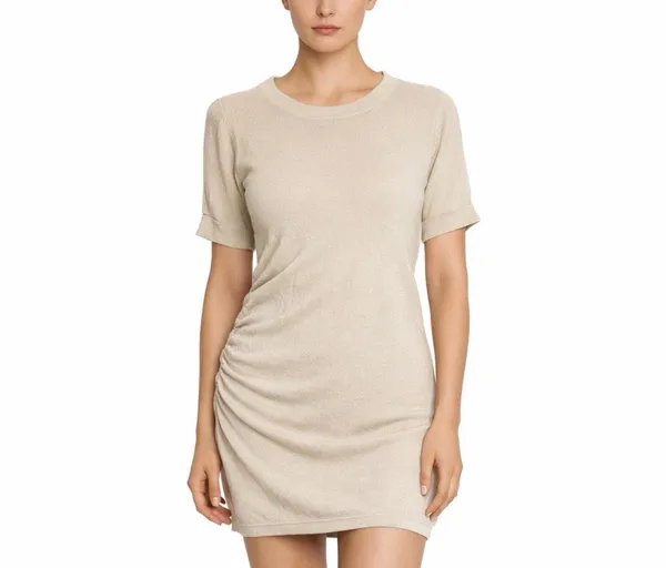 M Patmos Silk Cashmere Ruched Knit Sweater Dress Oatmeal XS - Image 6
