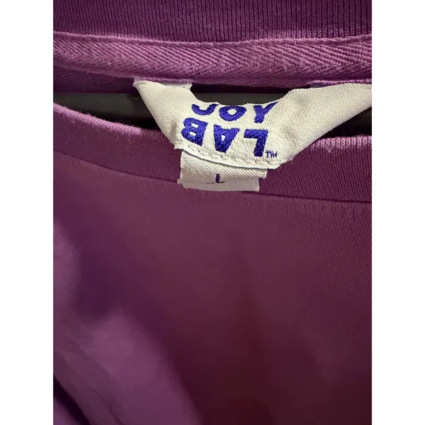 Joy Lab Women's Tie Dye Crew‎ Neck Sweatshirt Purple Cream Size L - Image 4
