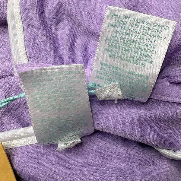 Kona Sol Lavender Purple Retro Ringer Terry Bikini Set Size Medium New NWT - Image 2