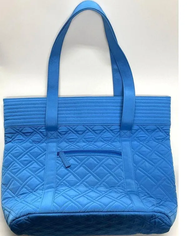 Vera Bradley Quilted Fabric Blue Large Tote - Image 4