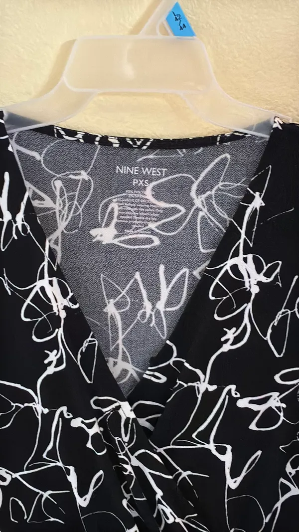Nine West Black Dress White Print - Image 6