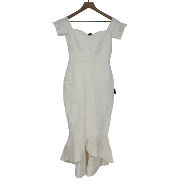 Lulus‎ How Much I Care Ivory Off-The-Shoulder Midi Dress Size S - Image 4