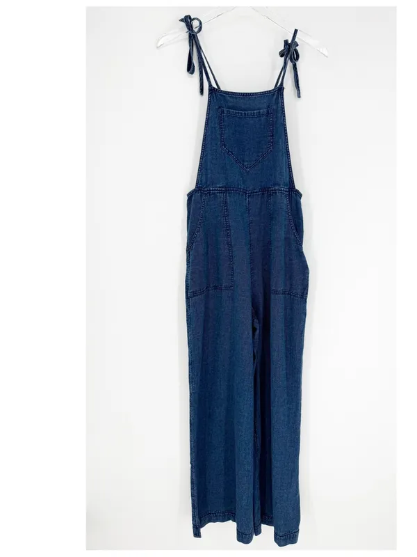 Anthropologie Wide Leg Overalls Women's‎ S Blue Utility Chic - Image 2