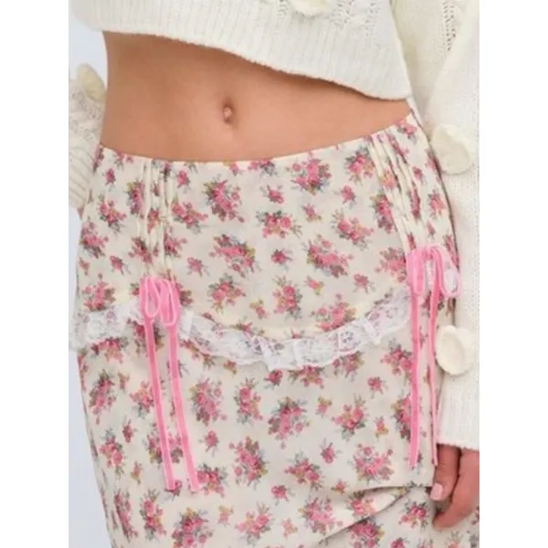 For Love & Lemons Etienne Midi Skirt Small Cottage Coquette Dainty - Image 12
