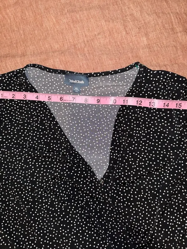 ModCloth Black and White Polka Dot Ruffle Dress‎ Size XL - Image 8