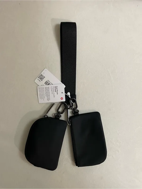 lululemon athletica NWT Dual Pouch Wristlet Strap Key & Accessory Holder Black - Image 7