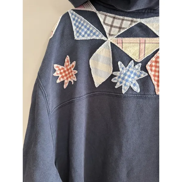 Free People Saint Sweatshirt Hoodie Tunic Top Embroidered Oversized‎ Size Small - Image 9