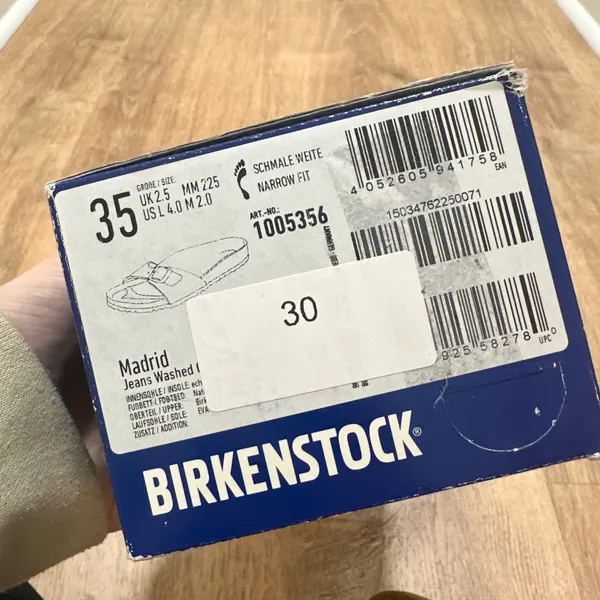 Birkenstock | NEW Madrid Washed Out Jeans Silver Sandals, Size 35‎ EU / 5 US - Image 6