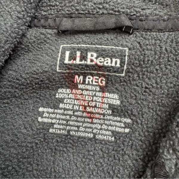 L.L. Bean Full Zip Fleece Jacket Black Size M - Image 4
