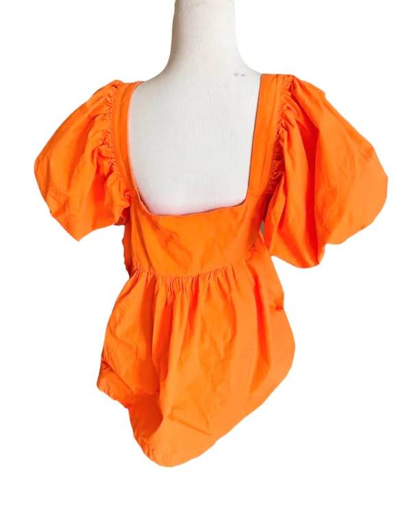 Showpo Orange Puff Sleeve Mini Dress Babydoll Tennessee Game Day 6 - Image 6