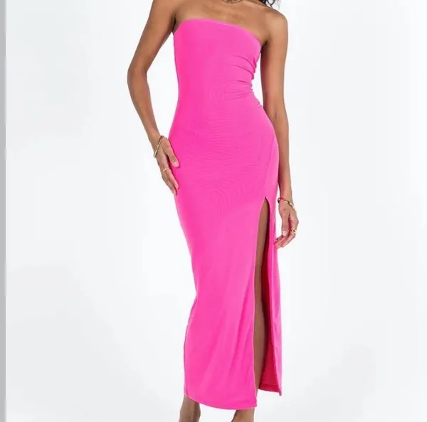 Princess Polly Panama Pink Strapless Maxi Dress Hot - Image 4