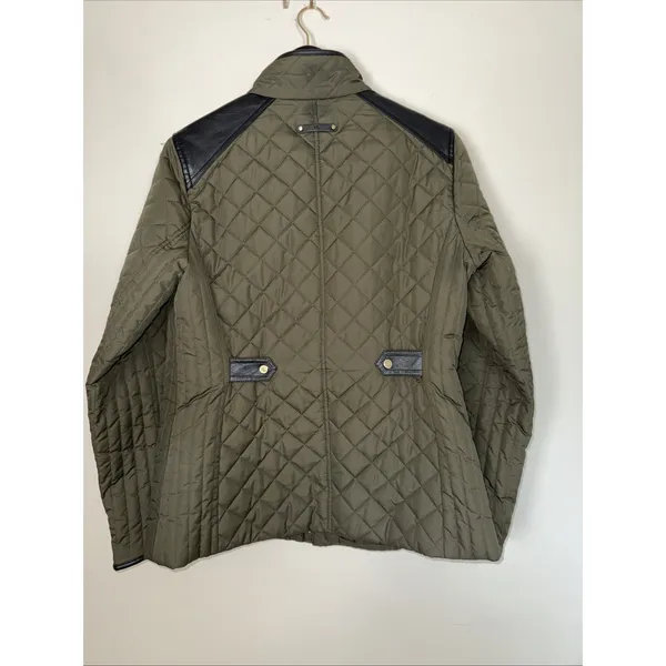 Ralph Lauren Black Women's Medium Zip Pocket Button Diamond Quilted Field Jacket - Image 6