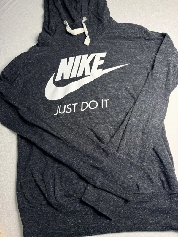 Nike Women’s Small Just Do It Lightweight Pullover Hoodie Charcoal Gray - Image 8