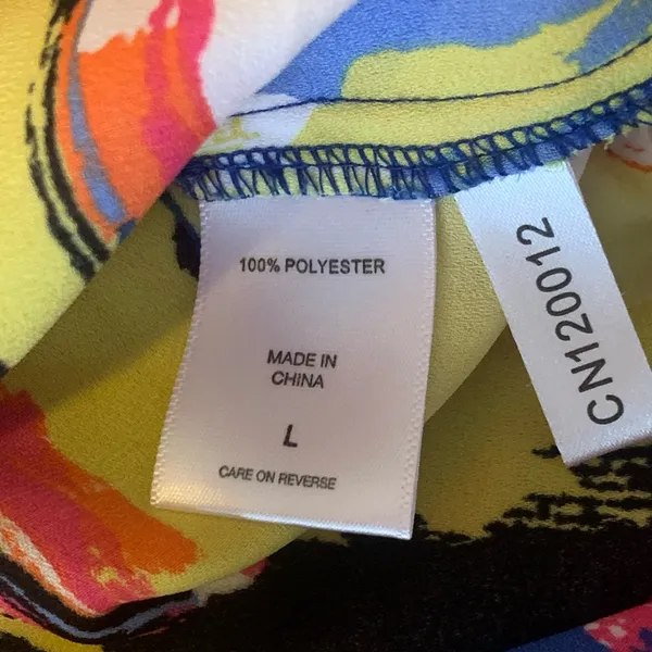 New York & Company Blouse Large Multicolor Brushstroke Abstract Colorful - Image 4