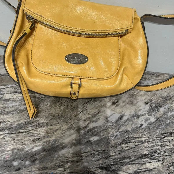 Nine West Yellow Faux Leather Crossbody Bag - Image 2