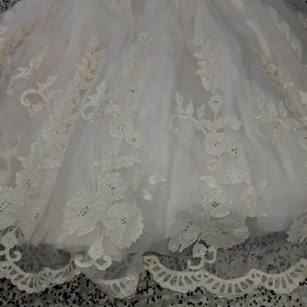 PC Mary’s Blush Princess Beaded Corset Gown Strapless Boned Bodice Prom/Wedding - Image 15