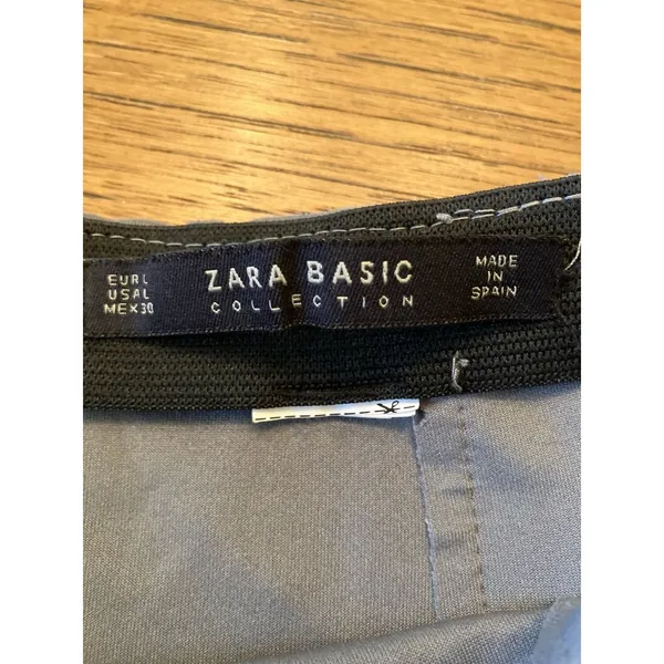 ZARA BASIC Women’s Solid Blue Pleated A-Line Knee Length Skirt Size L - Image 2