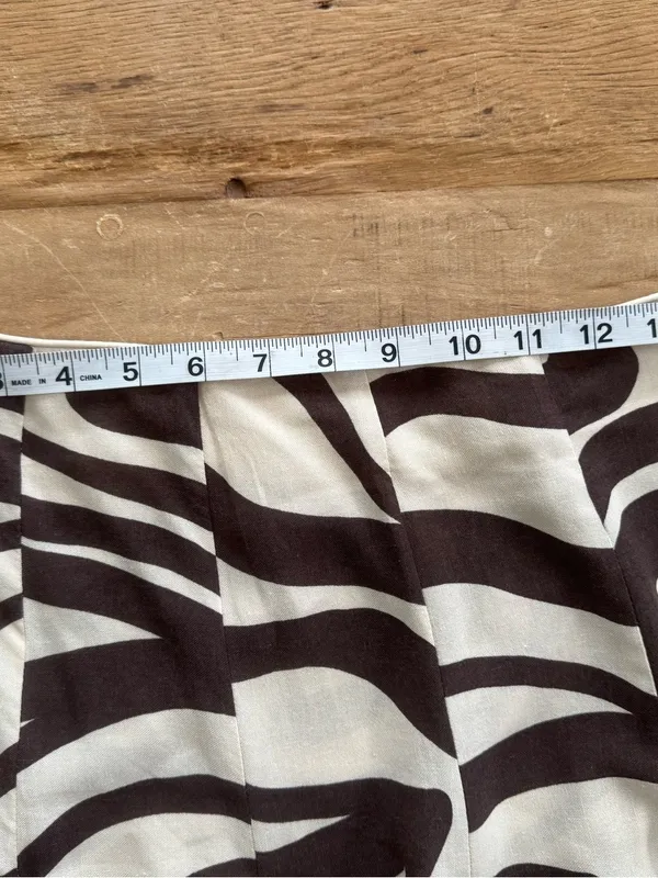 NWT Antonio Melani MG Style Fringe Linen Blend Maxi Raffia Skirt Set Brown~SZ 10 - Image 9