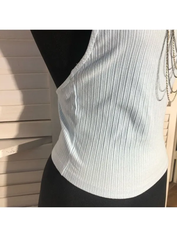 Zara crop top halter coquette feminine cocktail fairy festival boho layering Y2K - Image 7