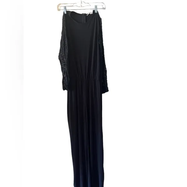 MICHAEL Michael Kors Black Lace Cold Shoulder Jumpsuit Wedding Guest XS - Image 2