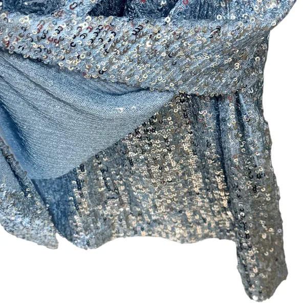 Eliza J Womens Light Blue Sequin V-Neck Side Drape Cocktail Dress Size 8 NEW - Image 8