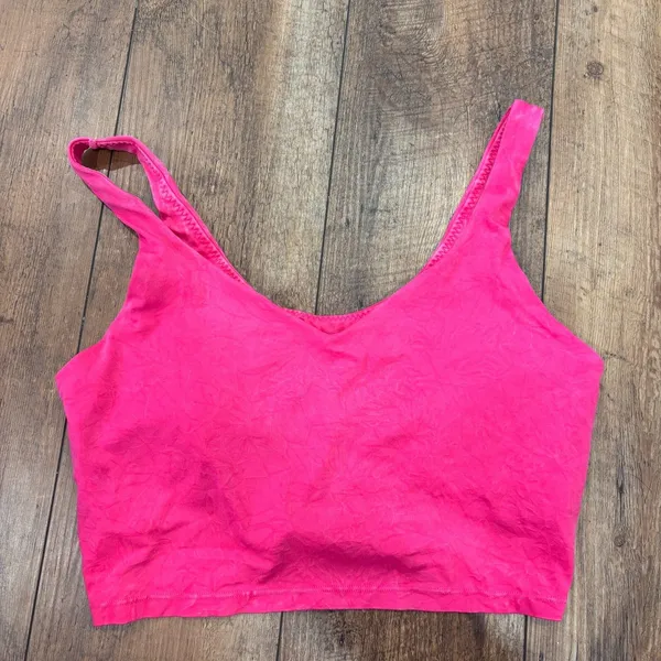 OFFLINE By Aerie Real Me Low Key Longline Sports Bra Sz XL Fuchsia Pink Padded - Image 3
