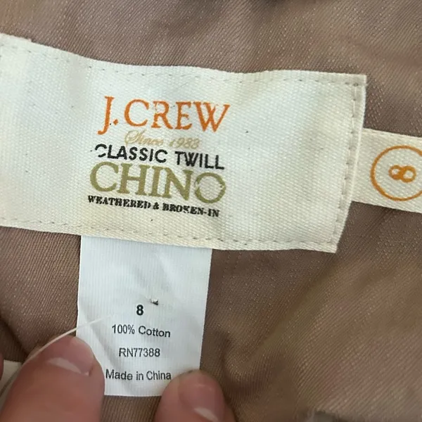 J.Crew 100% Cotton Classic Twill Chino Tan Hidden Button Cargo Jacket Size‎ 8 - Image 4