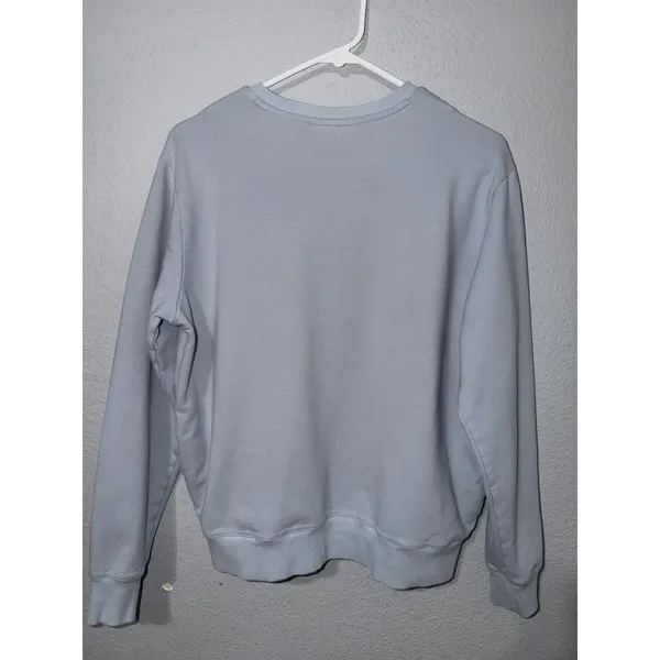 Fila Women Medium Light Blue Crewneck Sweatshirt Cotton Blend French Terry Retro - Image 2