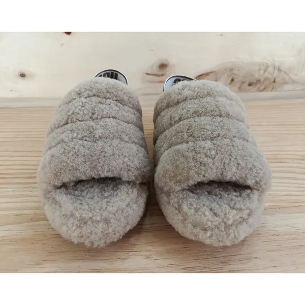 UGG Fluff Yeah Slide Slippers Taupe Sand Size EU 36 US 5 W Great Condition - Image 4