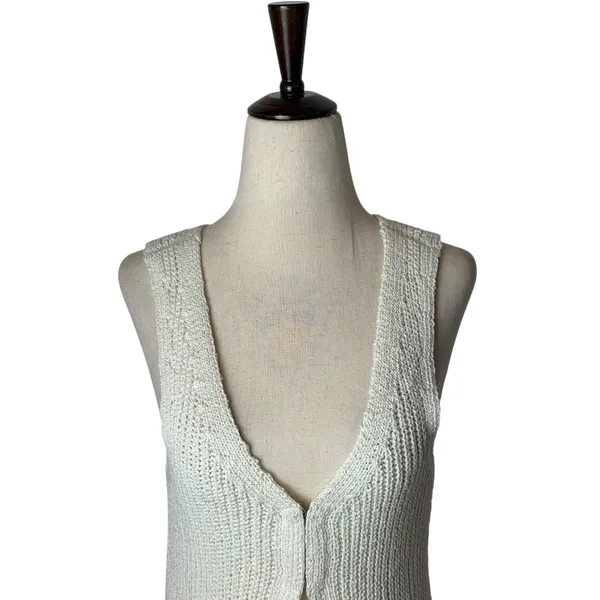 Urban‎ Outfitters Vest Women Medium Ivory Knit Demi Vest Top Streetwear Cropped - Image 4