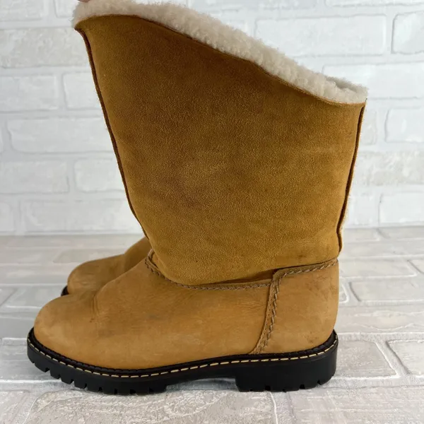 Sorel‎ Boots Womens 9 Brown Suede Leather Shearling Sherpa Lined Winter Classic - Image 4