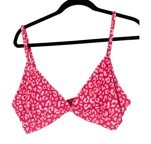 Fabletics Naked Feel Triangle Bralette Size XL Haute Red Leopard Kiss NWT - Image 3