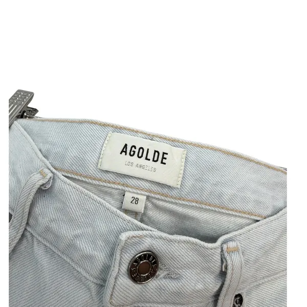 AGOLDE 90's Pinch Waist High Rise Straight Jeans Haze Light Wash Size 28 - Image 9