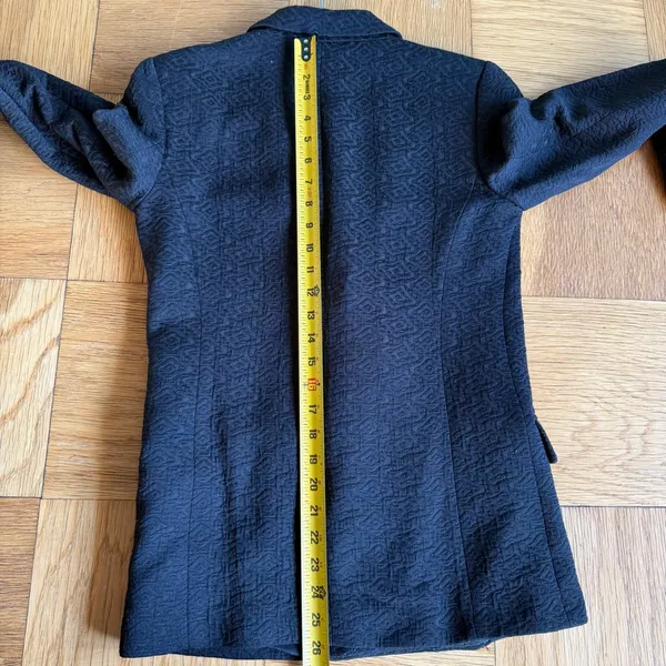 Zara Woman Black Brocade Double Breasted Blazer / Smoking Jacket, Size S - Image 6