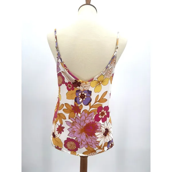 Cynthia Rowley Floral Summer Spaghetti Strap Tank Top Boho Festival Sz Small NWT - Image 2