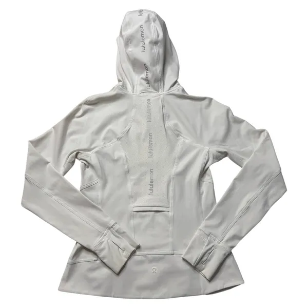 Lululemon White Hooded Full Zip Athletic Jacket Size 8 Dash into Dusk - Image 6