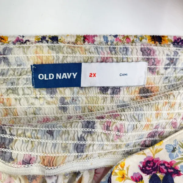 Old Navy Women Floral Cami Dress Size 2X Sleeveless Tie Strap Ruffle Hem Cottage - Image 9