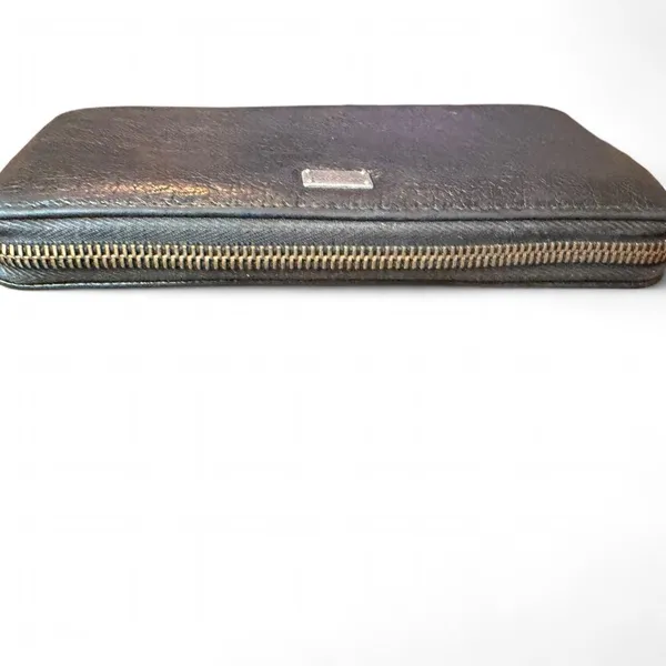 Dolce & Gabbana Black Leather Zip Around Long Wallet Italy D&G Read Description - Image 5