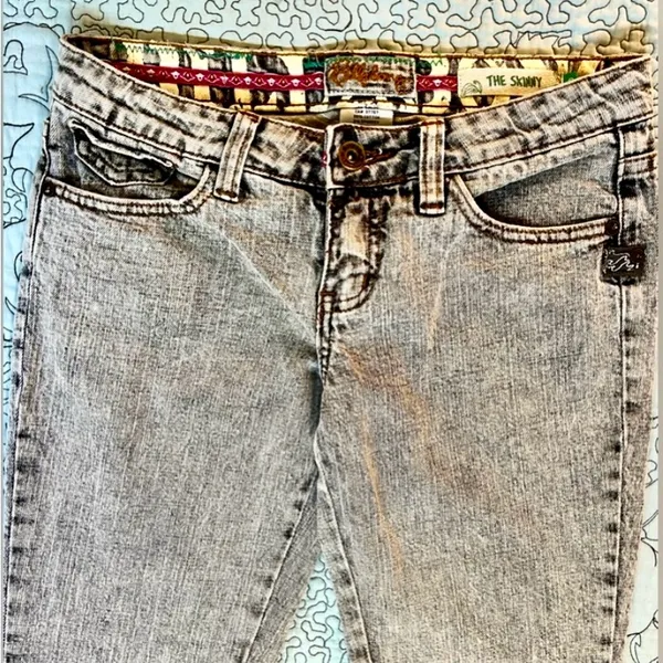 Billabong The Skinny Retro Mineral Wash Worn Denim Skinny Jeans Size 3 - Image 5
